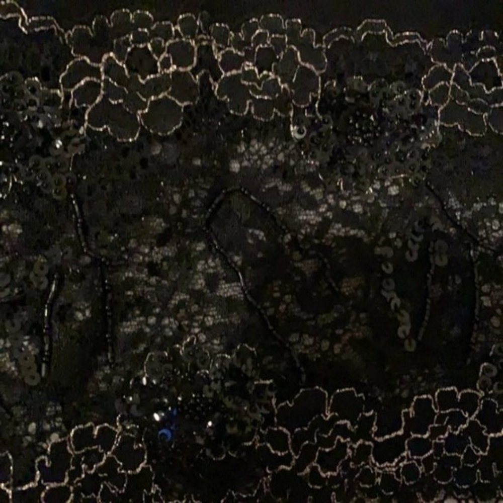 Black Sweater With Lace And Sequins Insert - Picture 5 of 6